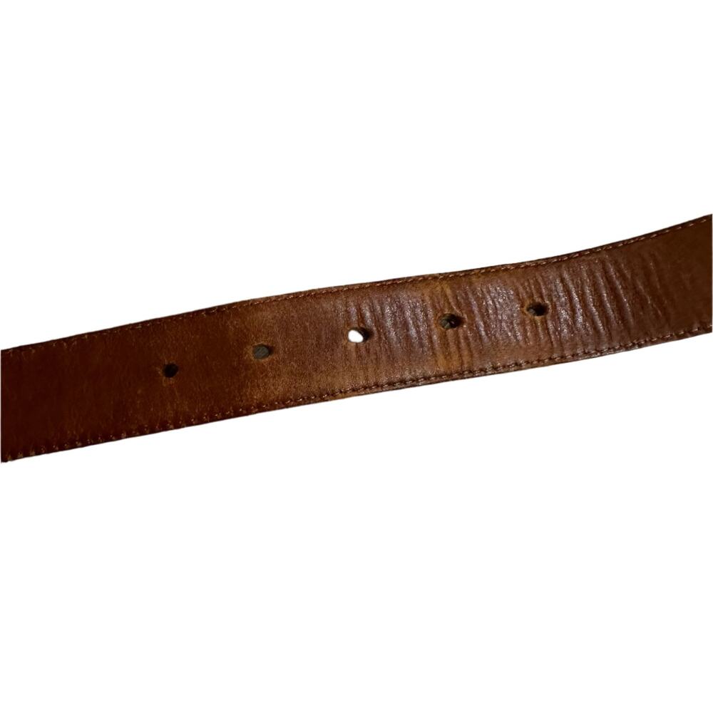 Coach Brown Leather Belt Brass Hardware Dress 40 - Picture 4 of 9